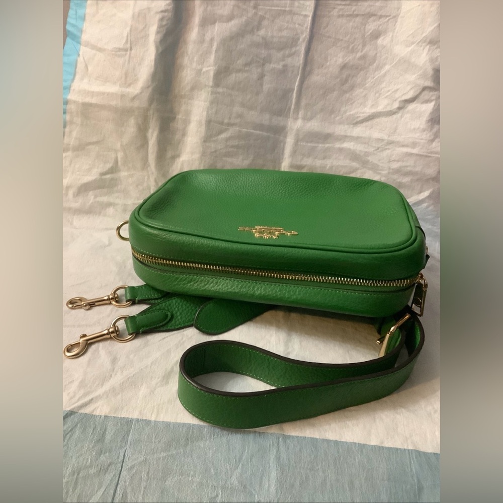 COACH Jamie Green Leather Shoulder / Crossbody Camera Bag - Picture 12 of 16